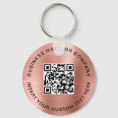 Blush Pink QR Code Modern Business Sleutelhanger (Voorkant)