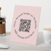 Blush Pink QR Code | Modern Custom Business  Reclamebord Met Voetstuk (Insitu)