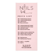 Blush Pink QR code Nail Salon Prijs Lijst Teken Reclamekaart (Voorkant)