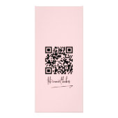 Blush Pink QR code Nail Salon Prijs Lijst Teken Reclamekaart (Achterkant)