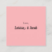 Blush Pink QR Code RSVP Card  Vierkante Visitekaartje (Achterkant)