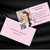 Blush pink qr code social media foto visitekaartje