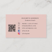 Blush pink qr code social media visitekaartje (Achterkant)