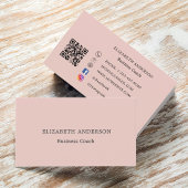 Blush pink qr code social media visitekaartje