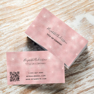 Blush pink qr code visitekaartje