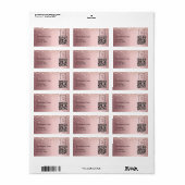 Blush pink QR code zakelijk logo retouradres Etiket (Full Sheet)