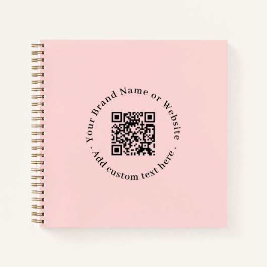 Blush Pink QR | Feminine Business Promo Design Notitieboek (Voorkant)