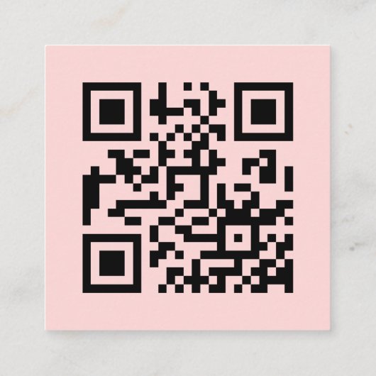 Blush Pink QR | Google Reviews Custom Feedback  Vierkante Visitekaartje (Achterkant)