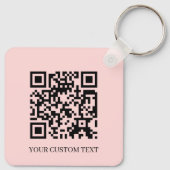 Blush Pink QR | Minimalist Custom Text Keychain (Achterkant)