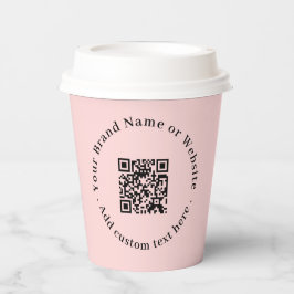 Blush Pink QR | Modern Business Promotional Design Papieren Bekers