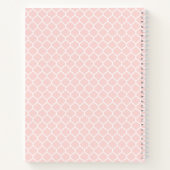 Blush Pink Quatrefoil Gepersonaliseerd Notitieboek (Achterkant)