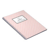 Blush Pink Quatrefoil Pattern Custom Notitieboek (Rechterzijde)