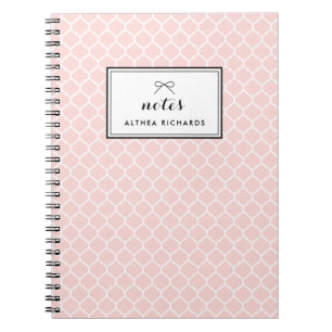 Blush Pink Quatrefoil Pattern Custom Notitieboek