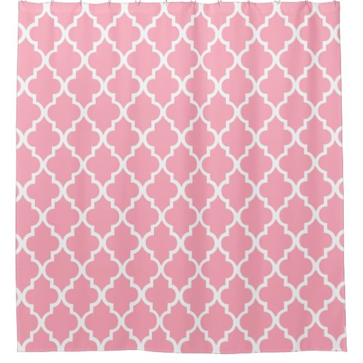  Blush Pink Quatrefoil Pattern Douchegordijn (Voorkant)