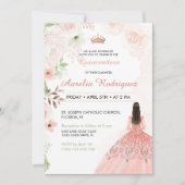 Blush Pink Quinceanera uitnodiging (Voorkant)
