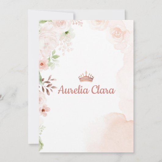 Blush Pink Quinceanera uitnodiging (Achterkant)