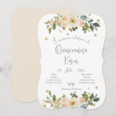 Blush Pink Quinceanera-uitnodiging Kaart (Voorkant / Achterkant)