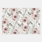 Blush Pink Ranunculus Dahlia Eucalyptus Garden Inpakpapier Vel (Voorkant 3)