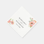 Blush Pink Ranunculus Floral Wedding Servet (Hoek)