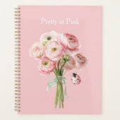 Blush Pink Ranunculus Flowers Ladybug Planner (Voorkant)