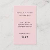 Blush Pink Real Estate Agent Minimal Modern Visitekaartje (Achterkant)