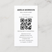 Blush Pink Real Estate Agent QR Code Foto Visitekaartje (Achterkant)