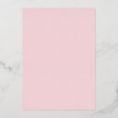 Blush Pink Real Gold Foil Floral Weddenschap Folie Uitnodiging (Achterkant)
