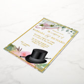 Blush Pink Real Gold Foil Floral Weddenschap Folie Uitnodiging (Gedraaid)