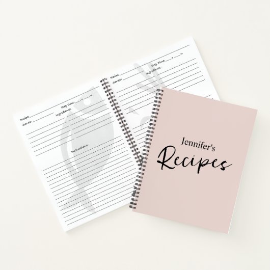 Blush Pink Recept Notitieboek (Binnen)