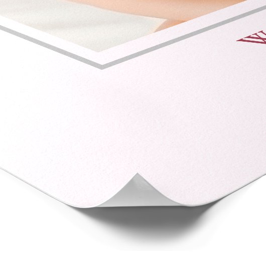 Blush Pink Red Bow 1st Birthday Photo Welcome Poster (Hoek)