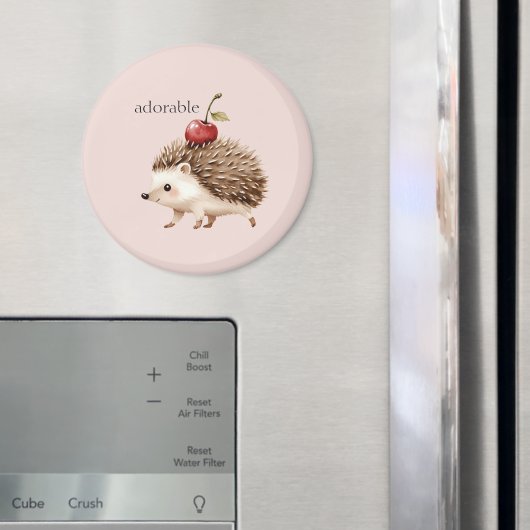 Blush Pink Red Cherry Adorable Hedgehog Magneet (Insitu (Koelkast))