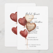 Blush Pink Red Cream Heart Balloons Bridal Shower Kaart (Voorkant / Achterkant)