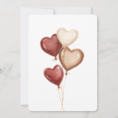 Blush Pink Red Cream Heart Balloons Bridal Shower Kaart (Achterkant)