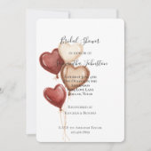 Blush Pink Red Cream Heart Balloons Bridal Shower Kaart (Voorkant)