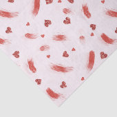 Blush Pink Red Glitter Heart Streaks Birthday Tissuepapier (Detail)
