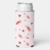 Blush Pink Red Hearts Glitzy Glitter Seltzer Blikjeskoeler (Seltzer Achterkant)