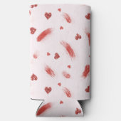 Blush Pink Red Hearts Glitzy Glitter Seltzer Blikjeskoeler (Achterkant)