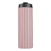 Blush Pink Red Stripes Christmas Thermosbeker (Voorkant)
