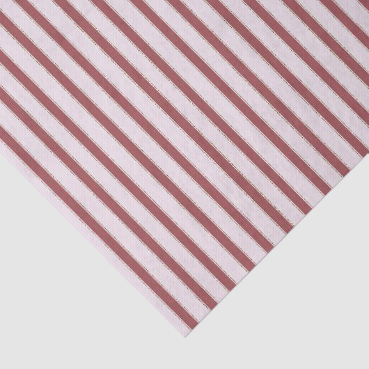 Blush Pink Red Stripes Christmas Tissuepapier (Detail)