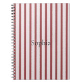 Blush Pink Red Stripes Notitieboek (Voorkant)