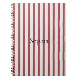 Blush Pink Red Stripes Notitieboek