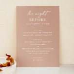 Blush Pink repetitie diner | Nacht voor modern Menu<br><div class="desc">Vier "The Night Before" met ingetogen elegantie met behulp van dit minimalistische blozen roze repetitie dinermenu. Met een strakke moderne lay-out en zachte pasteltinten is deze bewerkbare menukaart perfect voor repetitiediners in het voorjaar of de zomer met een romantisch of hedendaags thema. Ideaal voor bruiden, gastheren of weddingplanners die op...</div>
