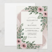 Blush Pink Resplendent Botanical Wedding Kaart (Voorkant / Achterkant)