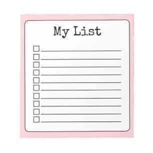 Blush Pink Retro Custom Checklist Ingelijnd Notitieblok