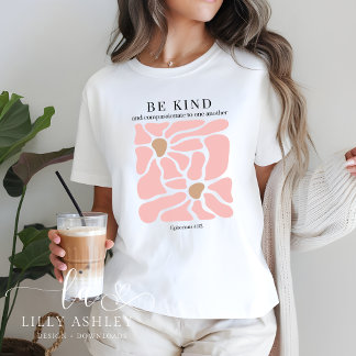 Blush Pink Retro Floral Christelijk Shirt voor haa