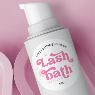 Blush Pink Retro Lash Bath Foam Cleanser Ronde Sticker