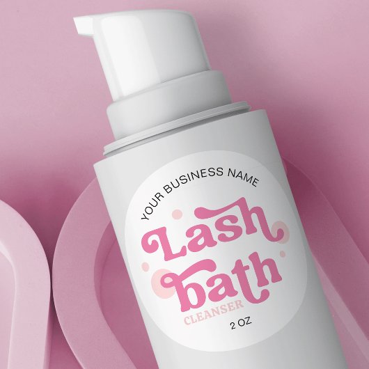 Blush Pink Retro Lash Bath Foam Cleanser Ronde Sticker