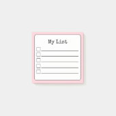 Blush Pink Retro Lined Checklist Post-it® Notes (Voorkant)