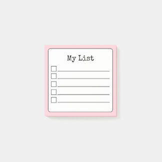 Blush Pink Retro Lined Checklist Post-it® Notes