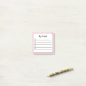 Blush Pink Retro Lined Checklist Post-it® Notes (Op bureau)